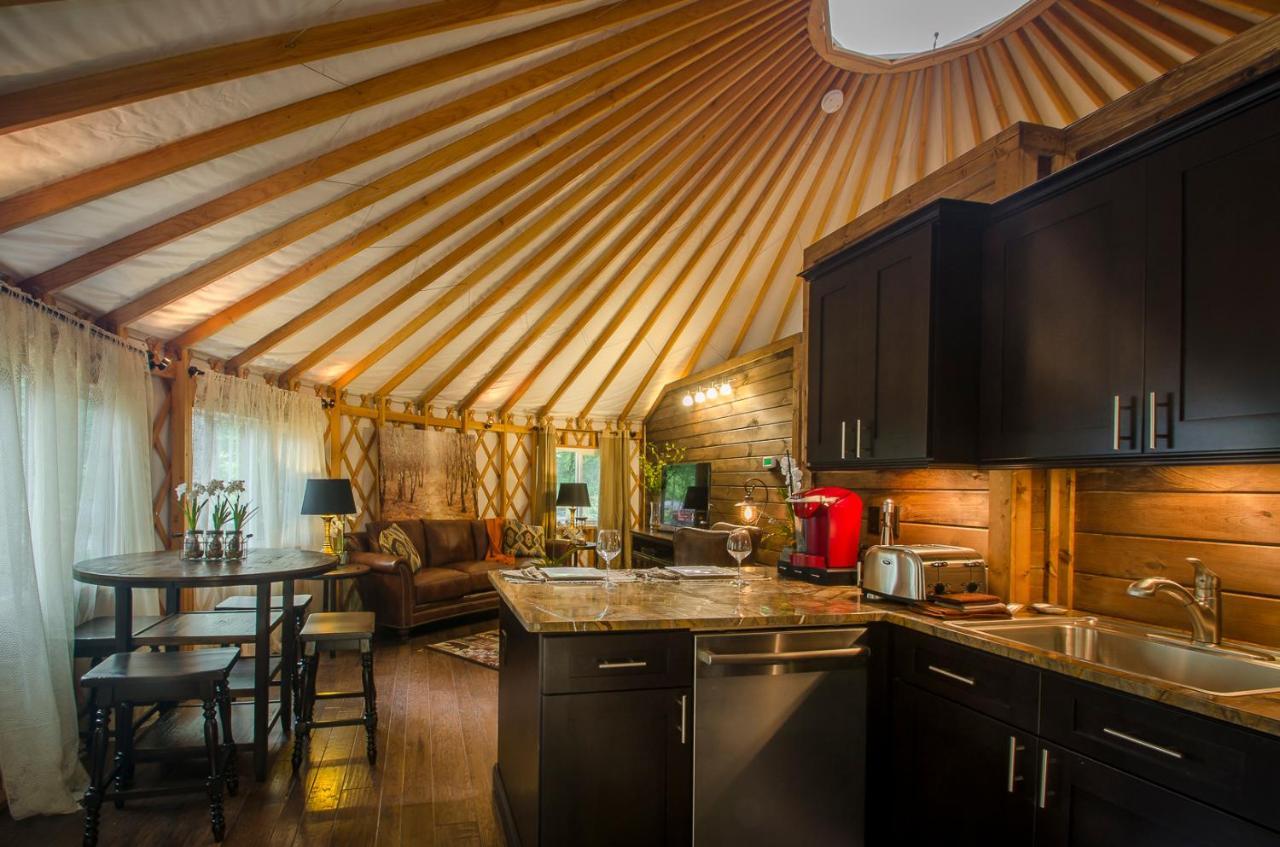 Spring Ridge Luxury Yurt - Creekside Glamping With Private Hot Tub Villa Topton Exteriör bild